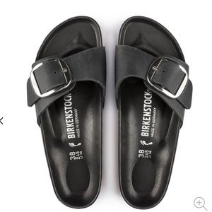 New, never worn: Women’s size 41 black Madrid Birkenstock sandals